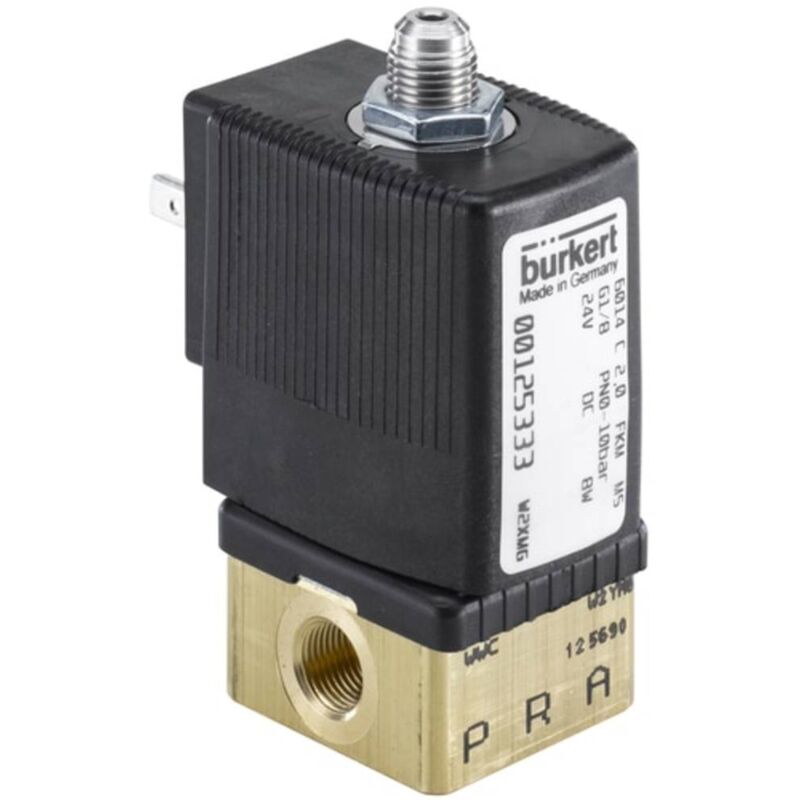 foto del prodotto b rkert valvola ad azionamento diretto 125333 6014 24 v dc materiale cassa ottone materiale sig fkm 1 pz.