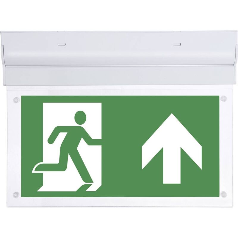 foto del prodotto b safety br599130 indicazione via di fuga illuminata a led montaggio a soffitto uscita, via di fuga, verso destra, vers