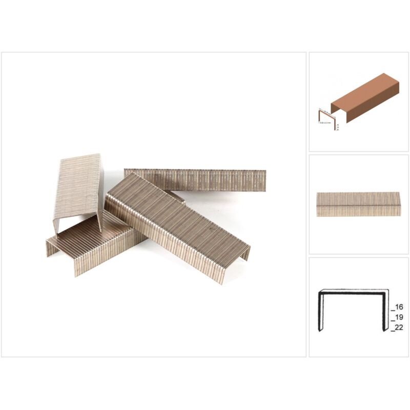 foto del prodotto b19clf graffette 19mm bronzate - 10.000 pezzi - prebena