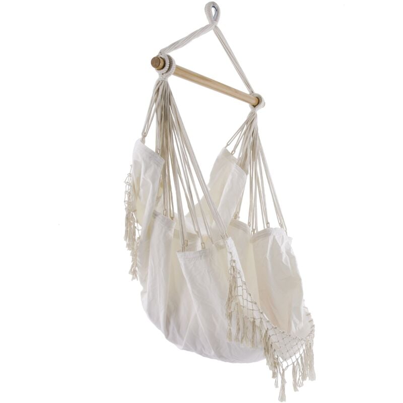foto del prodotto b500 amaca a poltrona sospesa, cotone, 115 kg, naturale vivere