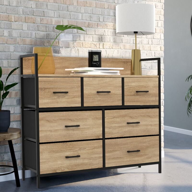 foto del prodotto ba l de tela de 7 cajones utah 100 cm mueble de almacenamiento de dise o industrial