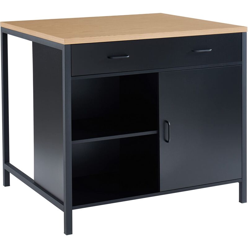 foto del prodotto ba ta ilot central ginger nero e effetto rovere, 100 cm