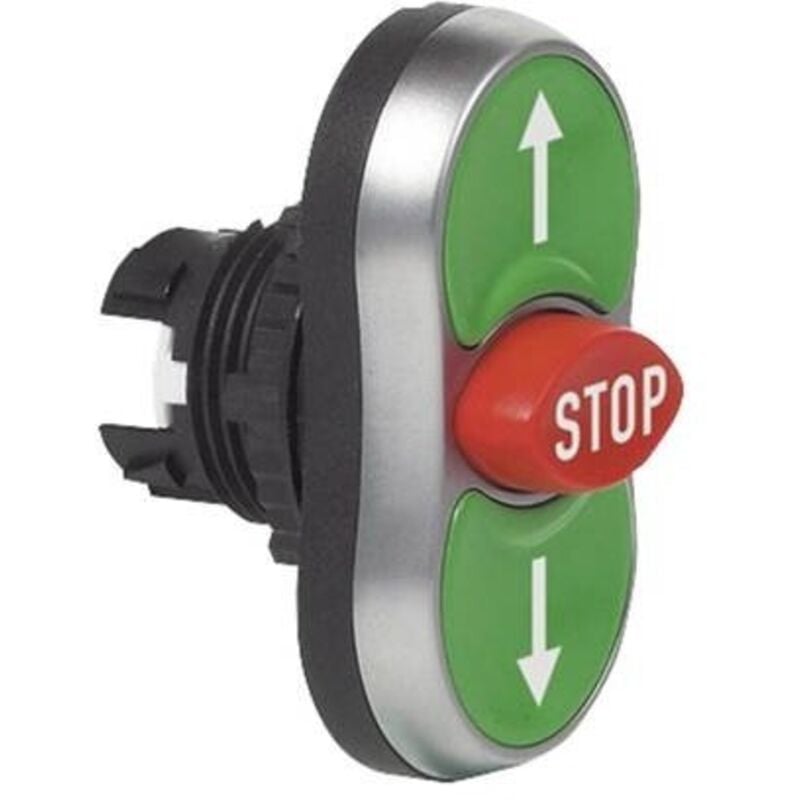 foto del prodotto ba223987 l61ba22 pulsante triplo anello frontale in plastica, cromato verde, rosso, verde 1 pz. - baco