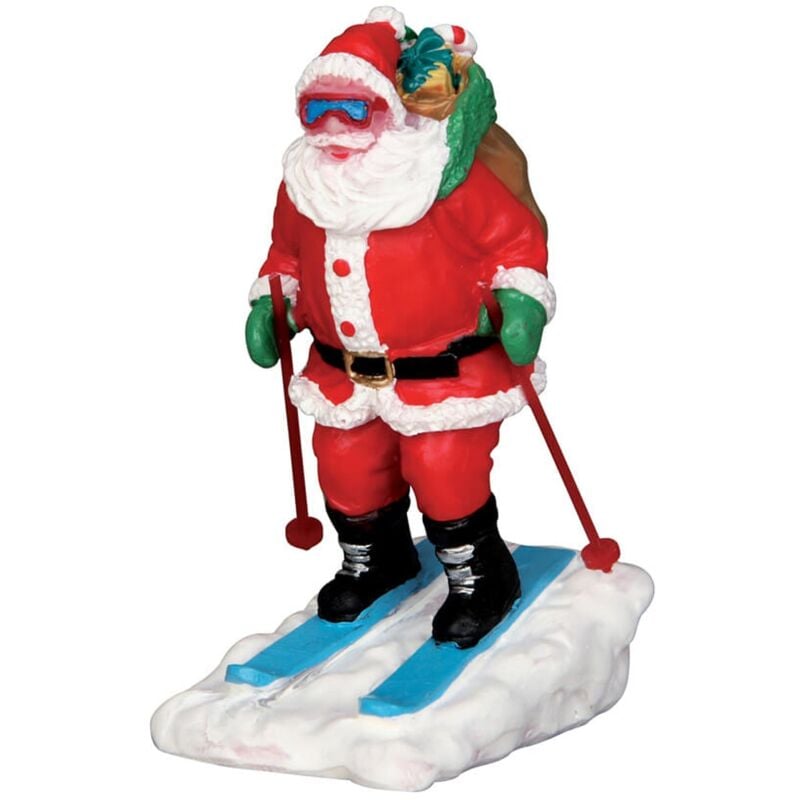 foto del prodotto babbo natale che scia statuetta decorativa natalizia per presepe in resina