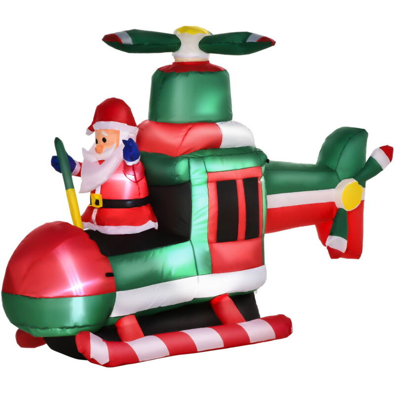foto del prodotto babbo natale gonfiabile da esterno 4 luci led e gonfiatore multicolore