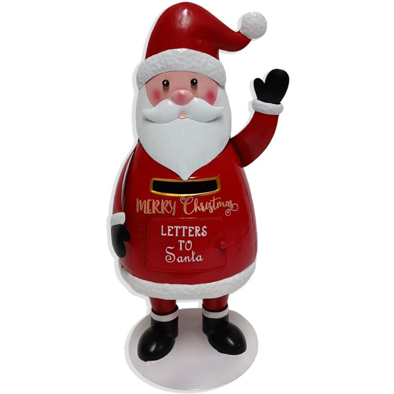 foto del prodotto babbo natale porta lettere in latta decorazione natalizia h 36 cm