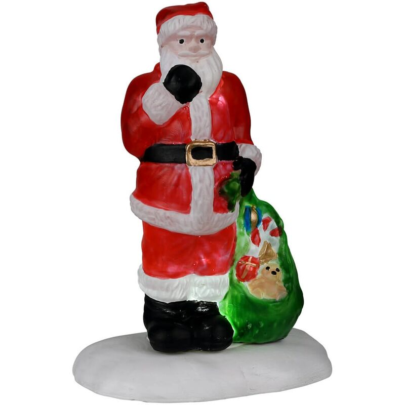 foto del prodotto babbo natale qui, personaggio per villaggio di natale in plastica