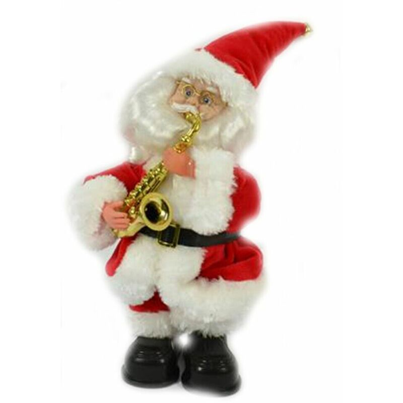 foto del prodotto babbo natale rosso decorazioni di natale strumenti musicali tromba fisarmocica - decoro babbo con fisarmonica