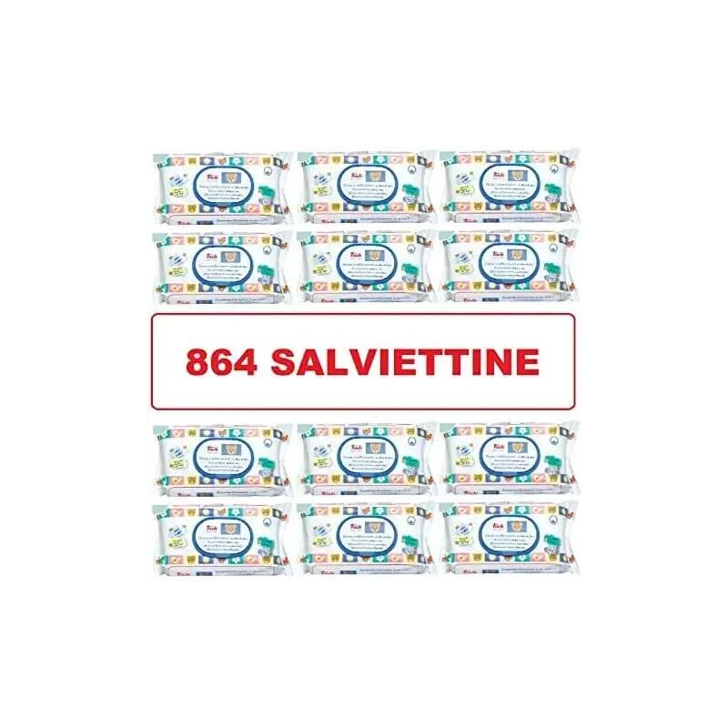 foto del prodotto baby care salviette 12 confezioni da 72 salviettine detergenti baby pop up trudi