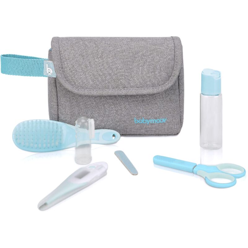 foto del prodotto babymoov a032003 trousse per l igiene del bambino, 6 accessori con termometro digitale per bambini, grigio
