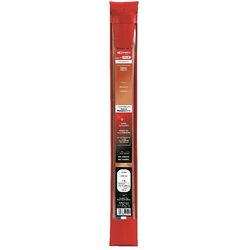 foto del prodotto bacchetta per brasatura express fosforo 7 2 mm x l500 mm blister da 1 kg ge170b