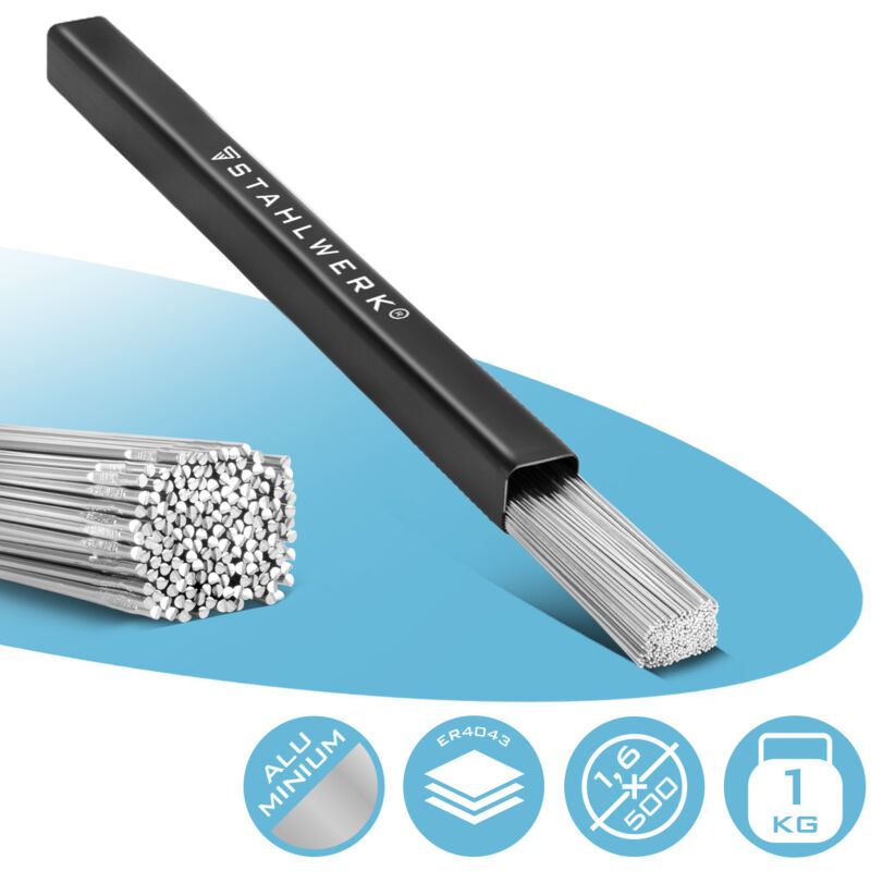 foto del prodotto bacchette per saldatura tig additiva er4043si5 alluminio 1,6 mm x 500 mm 1 kg stahlwerk