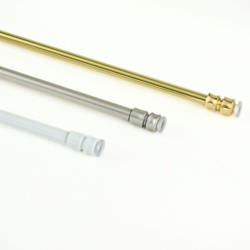 foto del prodotto bacchette per tende a molla estensibili 1 coppia di astine allungabili in ottone alta qualita per tende a vetro spessore 8mm colore bianco