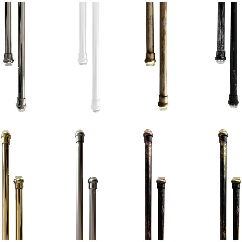 foto del prodotto bacchette tende a pressione bastone tenda estensibile astina con molla, misura50-70colorenero-oro