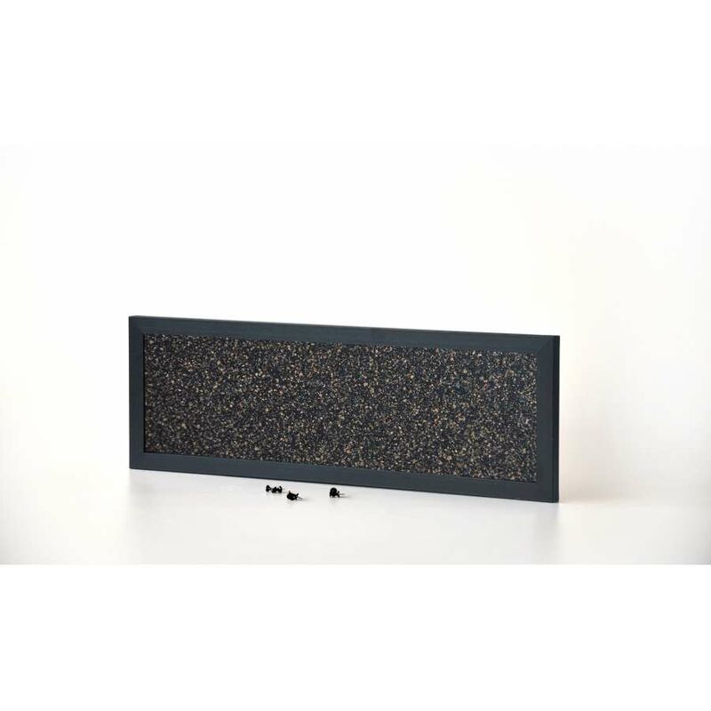 foto del prodotto bacheca in sughero nero rettangolare 90 x 30 h cm.