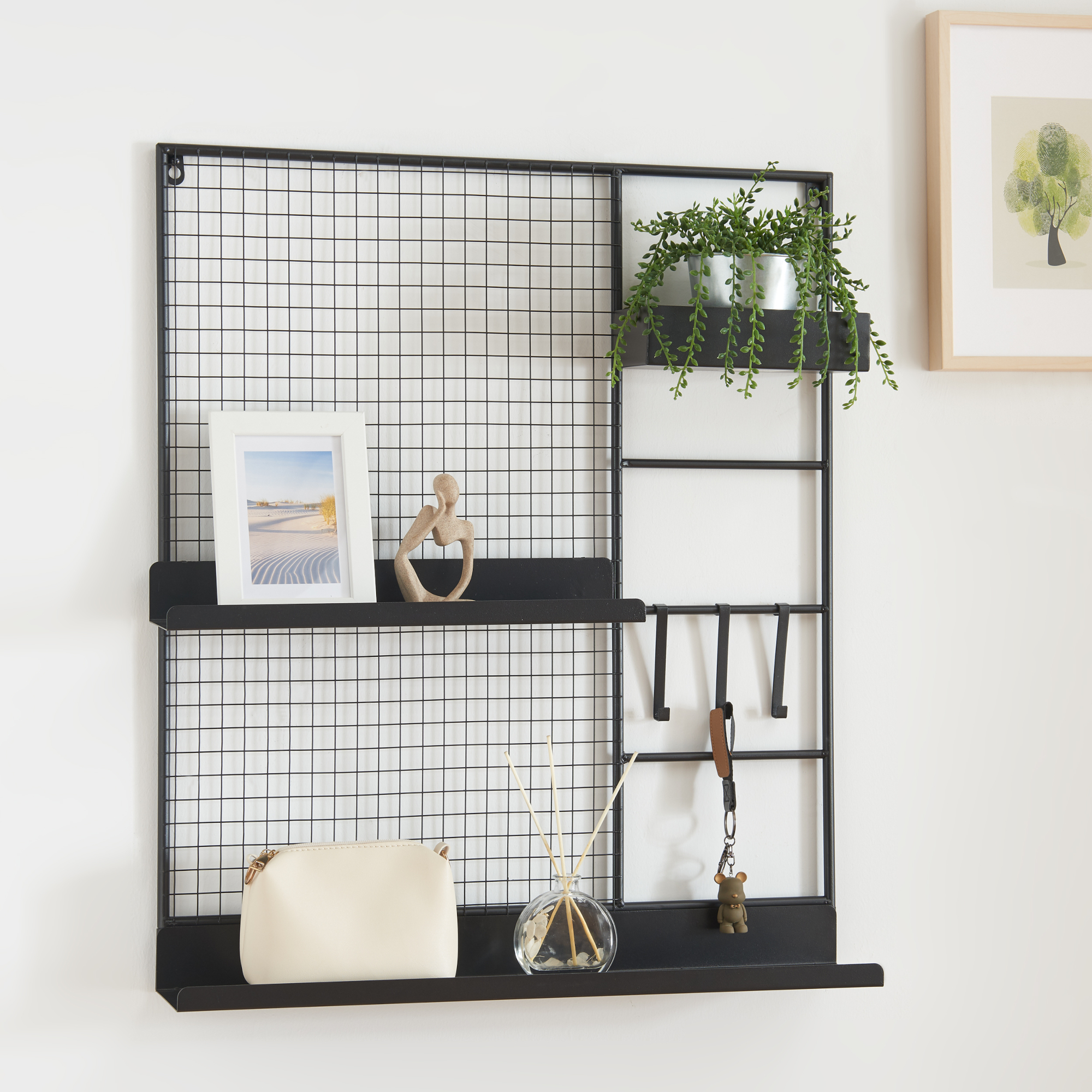 foto del prodotto bacheca multifunzionale westre 70 x 60 cm metallo nero en.casa 