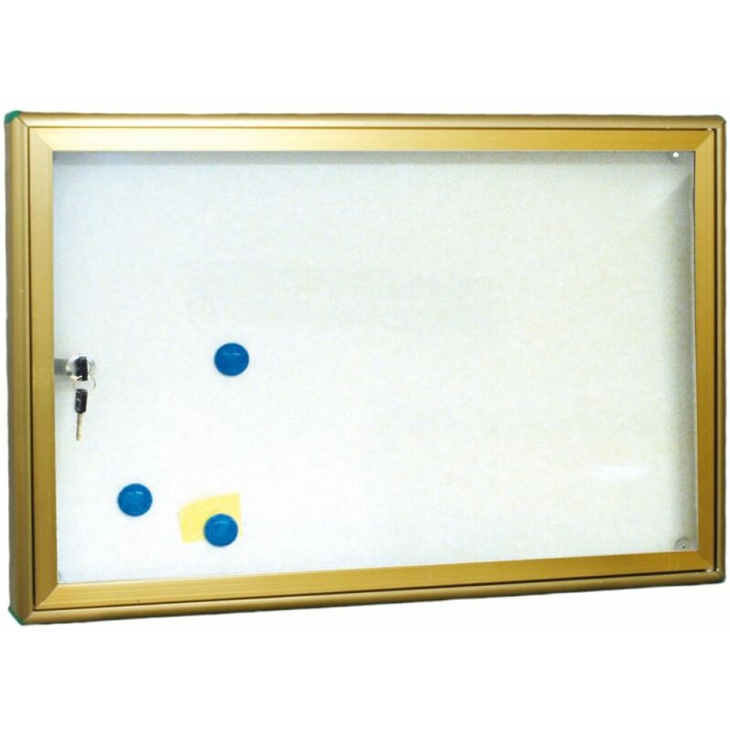 foto del prodotto bacheca porta avvisi magnetica in alluminio oro 60x45xh4 cm