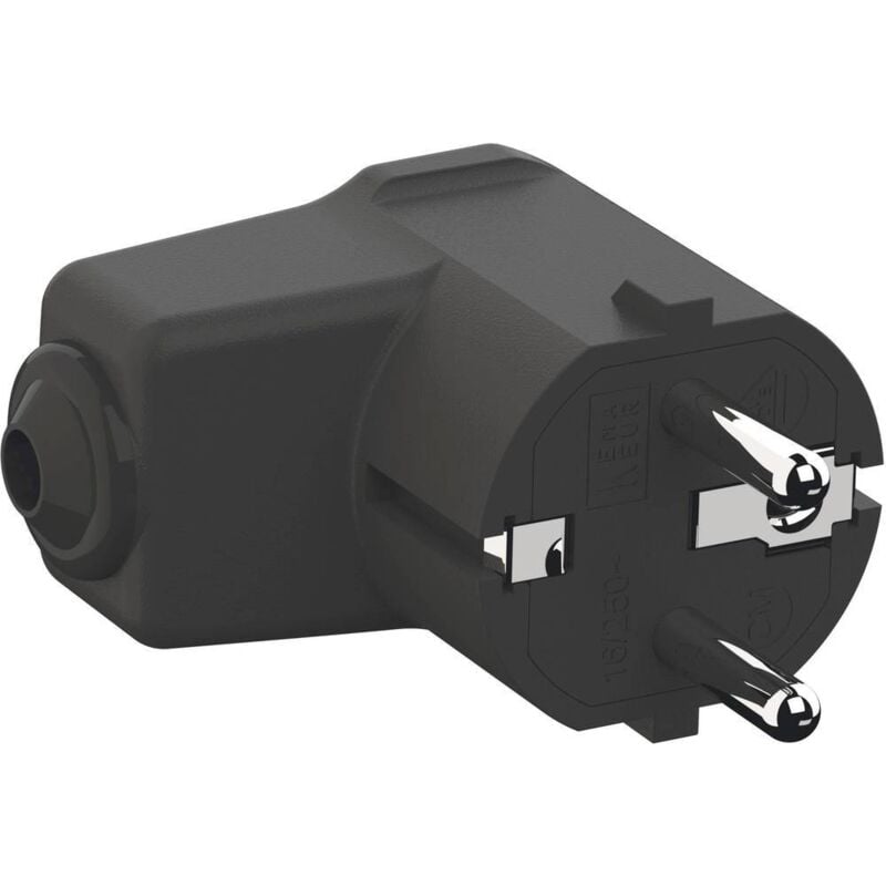 foto del prodotto bachmann 960.102 spina angolata di sicurezza polipropilene 250 v nero ip20