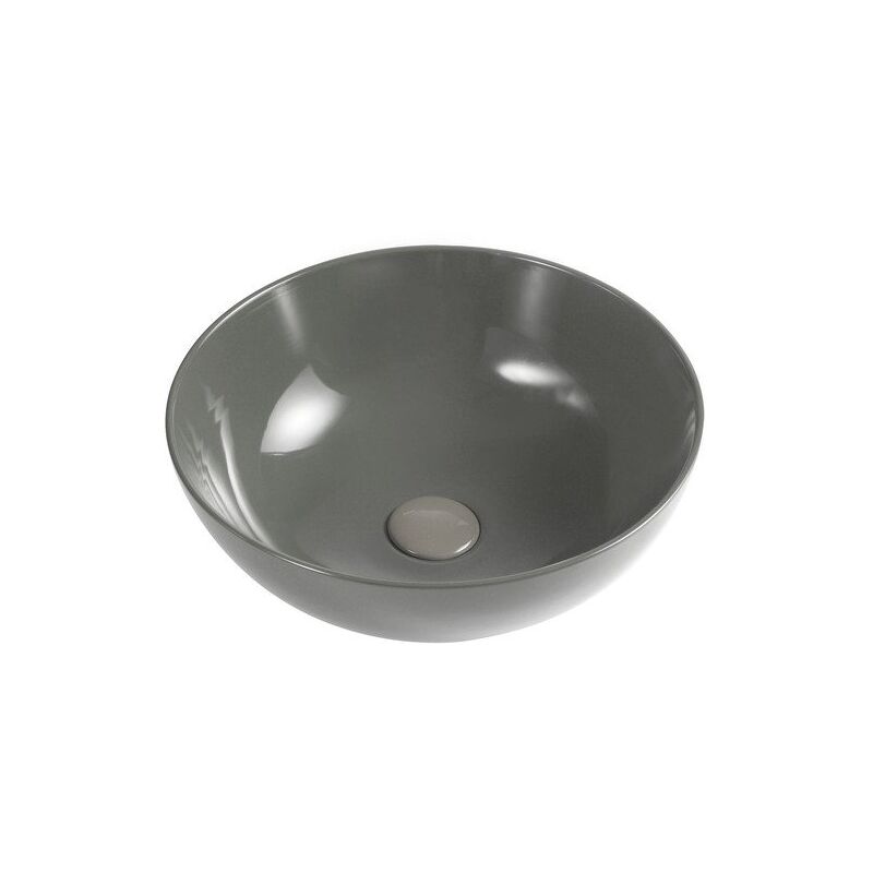 foto del prodotto bacinella d appoggio d38.5 cm in ceramica grigio cemento