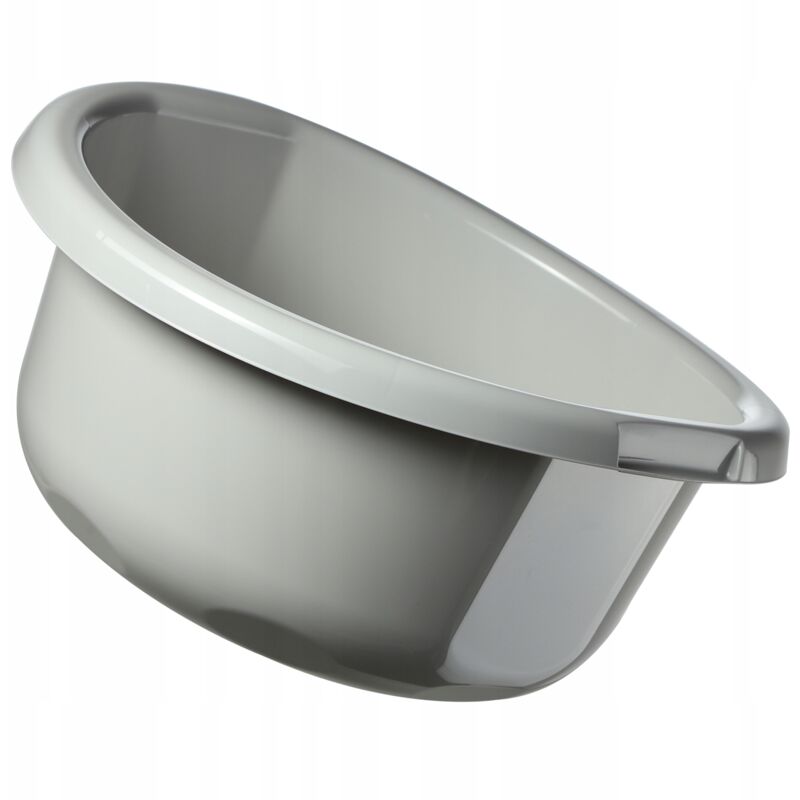 foto del prodotto bacinella in plastica per lavare a mano panni e stoviglie, caratterizzata da una forma rotonda e manici ergonomici 30l, grigio kadax