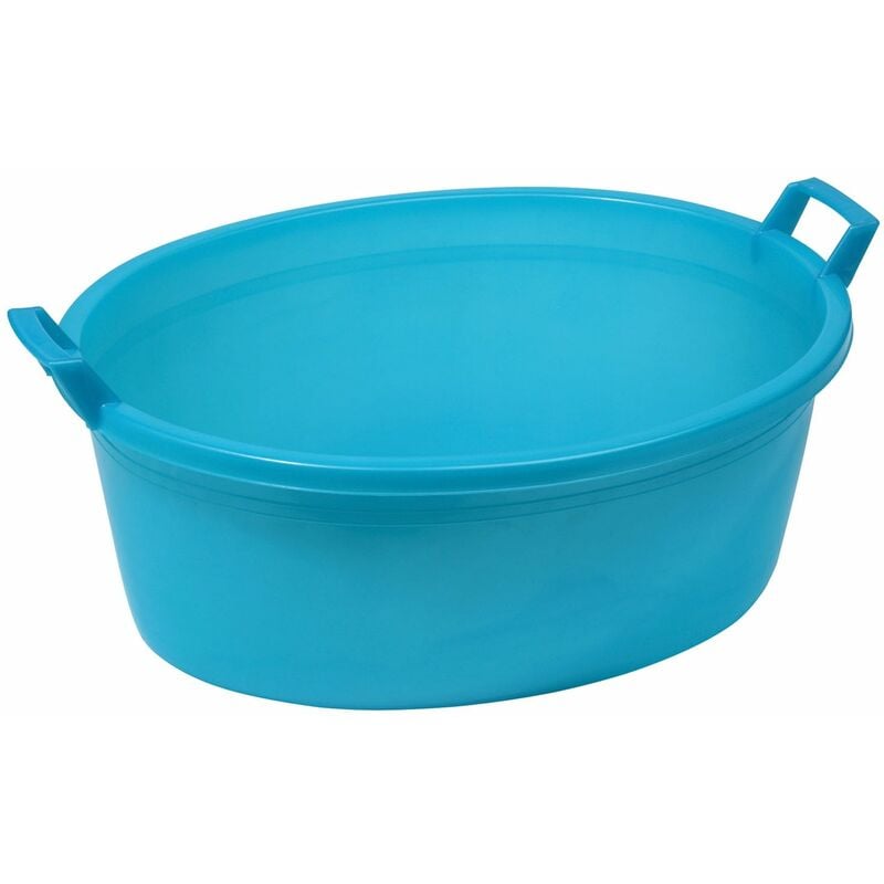 foto del prodotto bacinella ovale in plastica azzurra 70 lt.