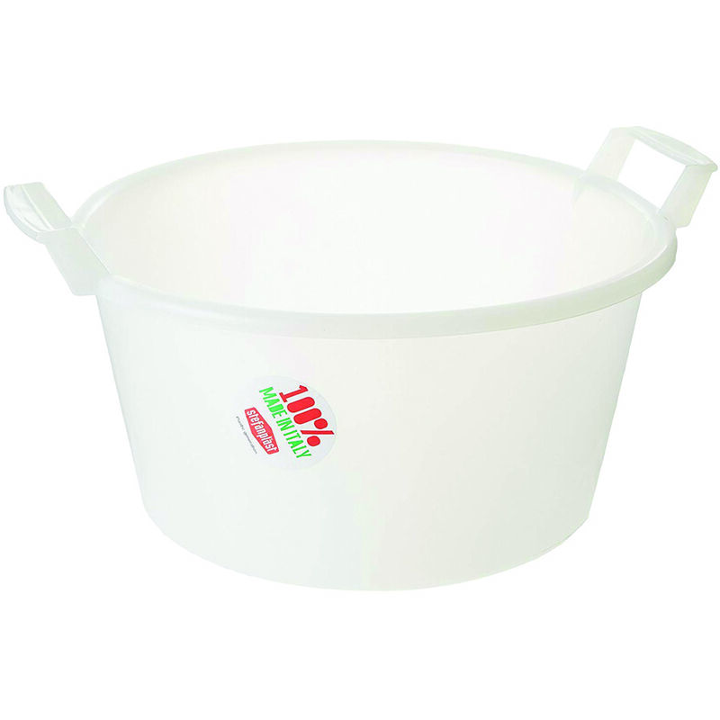 foto del prodotto bacinella tonda in polietilene colore neutro cm.45 da lt.20