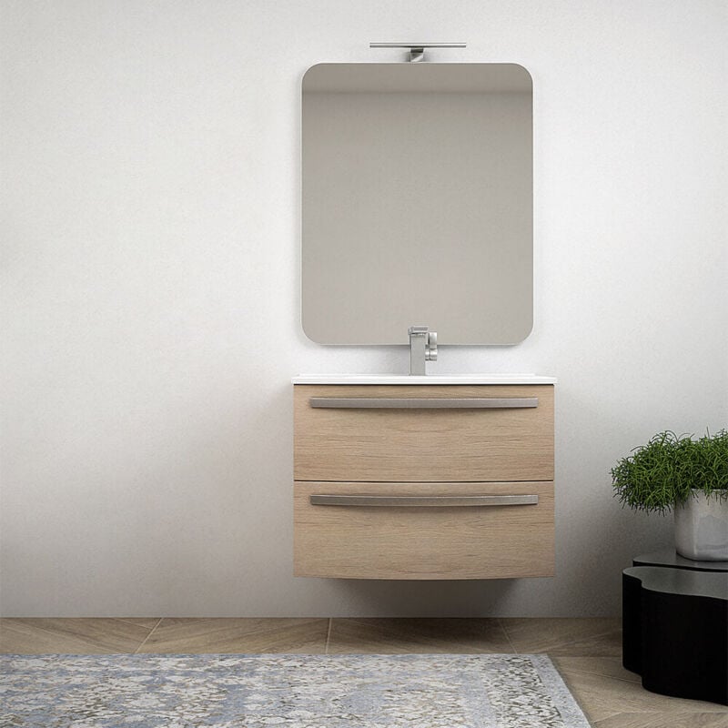 foto del prodotto baden haus mobile bagno rovere tabacco sospeso 75 cm design tondo berlino senza specchio e senza colonna