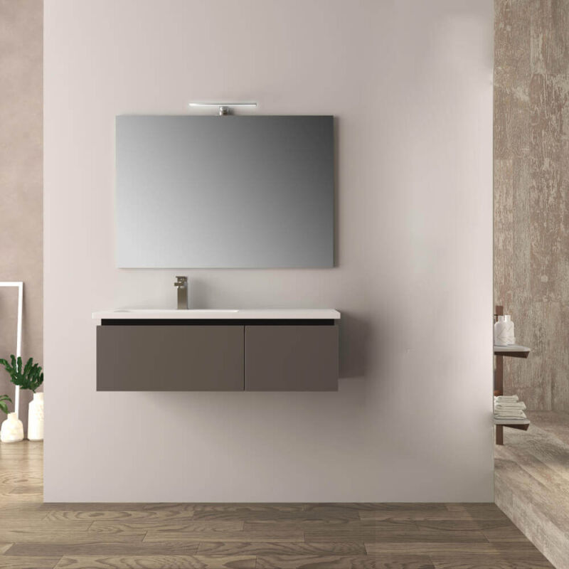 foto del prodotto baden haus mobile da bagno grigio talpa 100 cm opaco mono slide