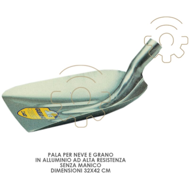 foto del prodotto badile pala in alluminio per neve grano cm 32x42 senza manico