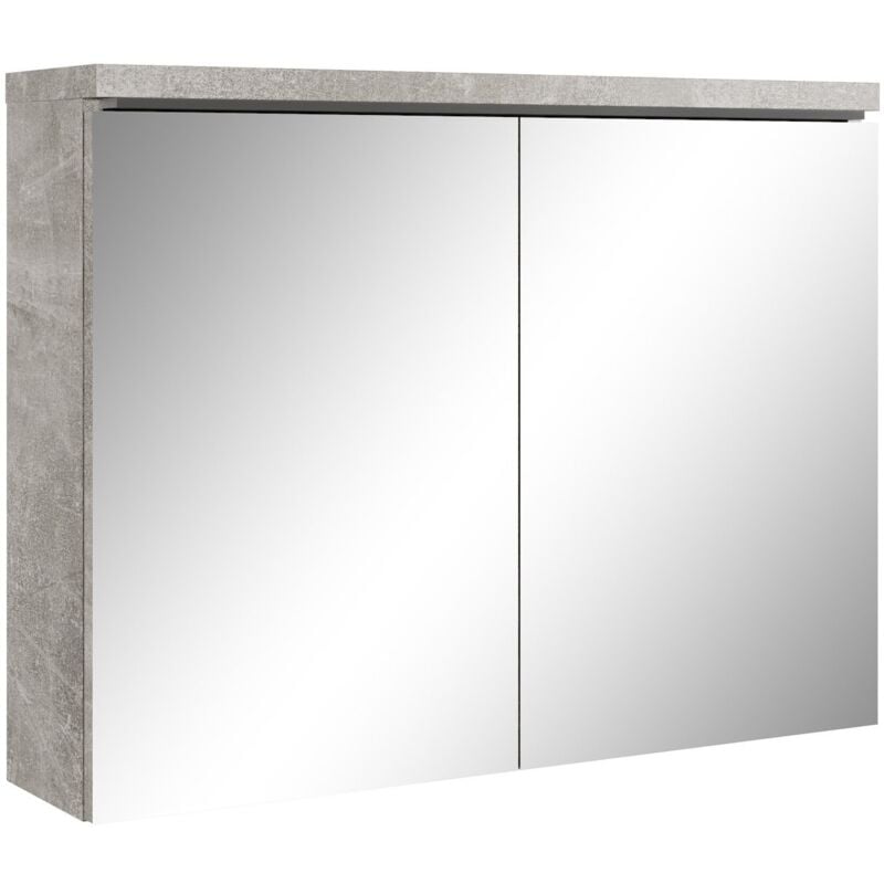 foto del prodotto badplaats armadietto a specchio paso 80 x 60cm grigio cemento specchio armadietto bagno