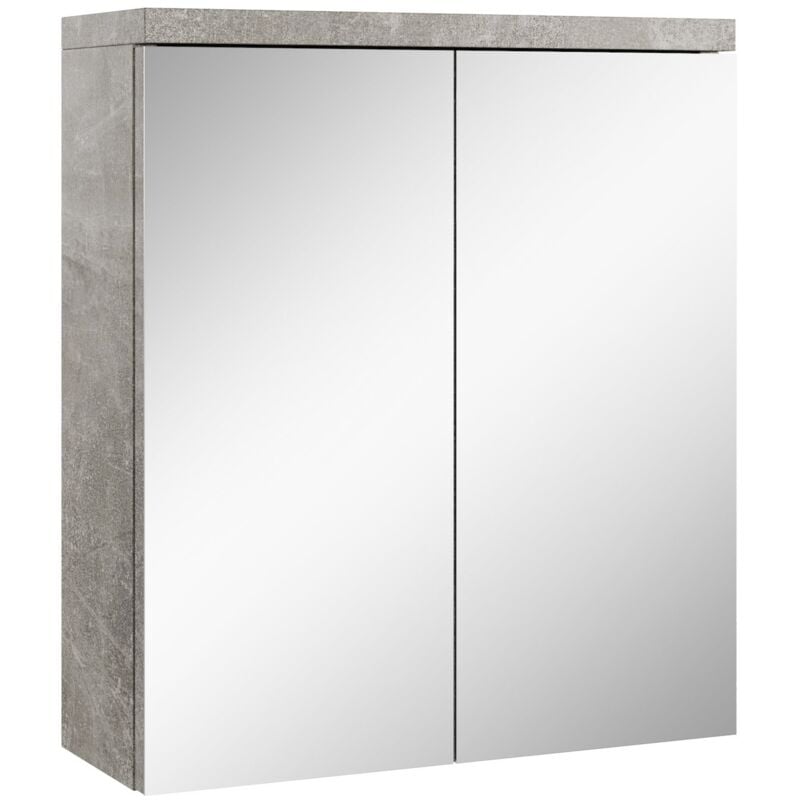 foto del prodotto badplaats armadietto a specchio toledo 60 x 60cm grigio cemento specchio armadietto
