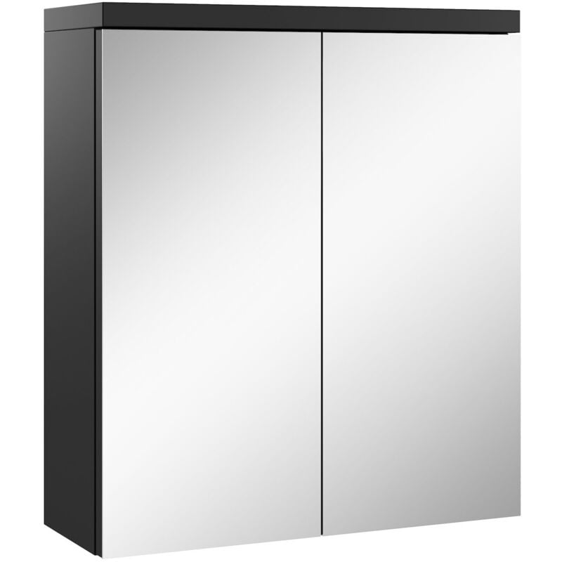foto del prodotto badplaats armadietto a specchio toledo 60 x 60cm nero specchio armadietto bagno