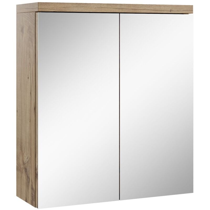 foto del prodotto badplaats armadietto a specchio toledo 60 x 60cm rovere castagno specchio armadietto