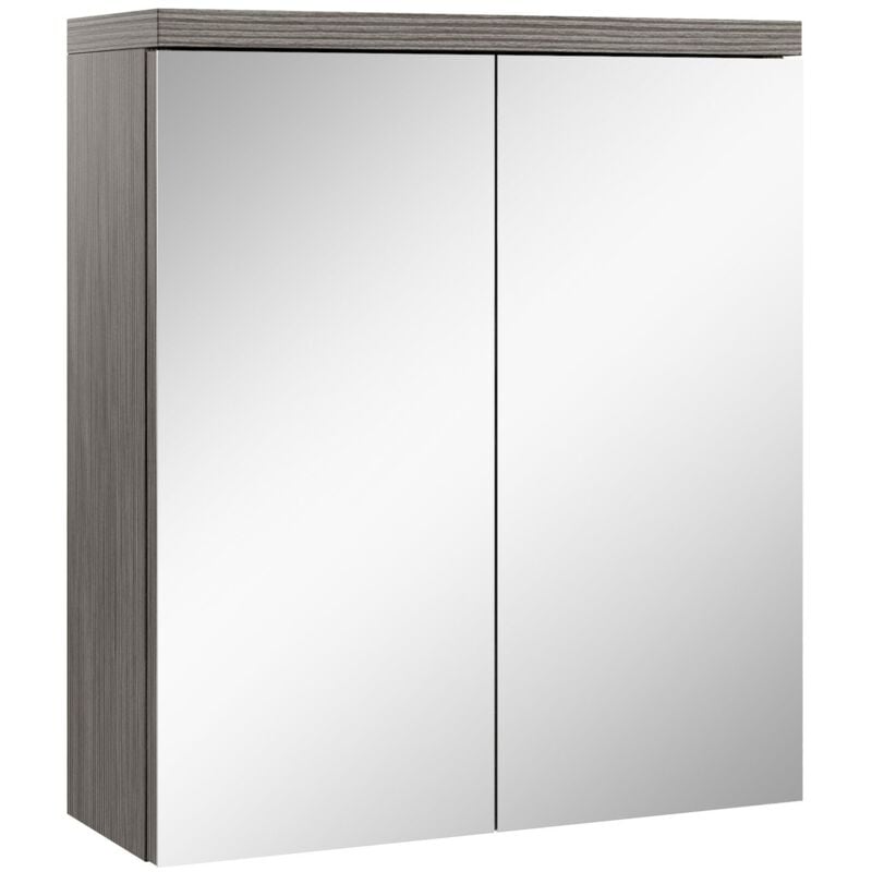 foto del prodotto badplaats armadietto a specchio toledo 60 x 60cm rovere grigio specchio armadietto bagno