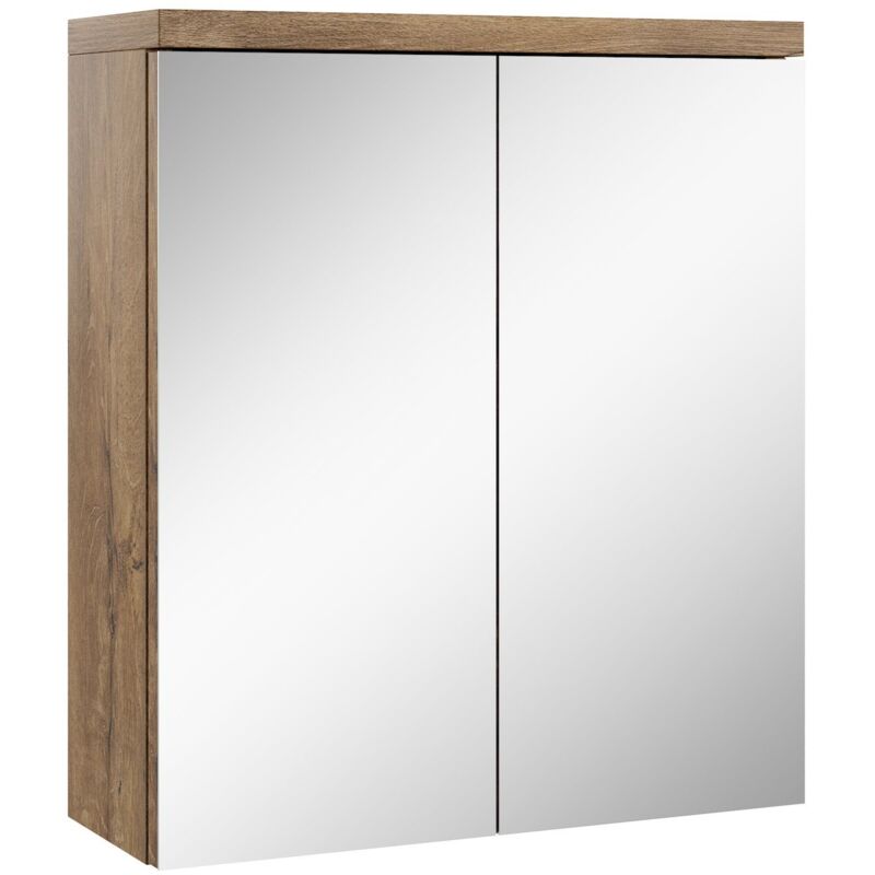 foto del prodotto badplaats armadietto a specchio toledo 60 x 60cm rovere marrone specchio armadietto