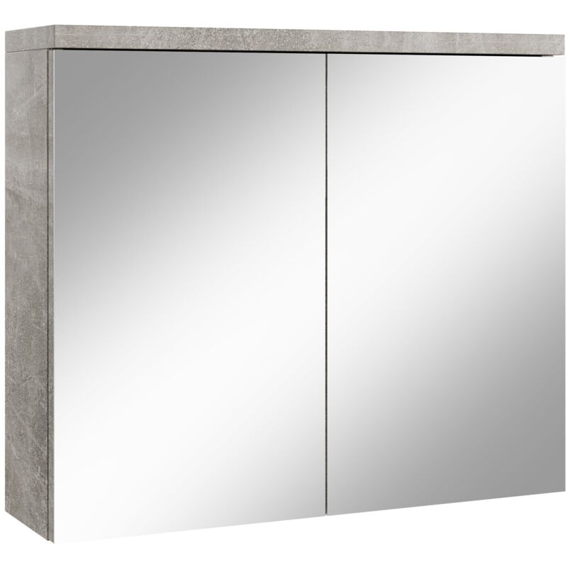 foto del prodotto badplaats armadietto a specchio toledo 80 x 60cm grigio cemento specchio armadietto