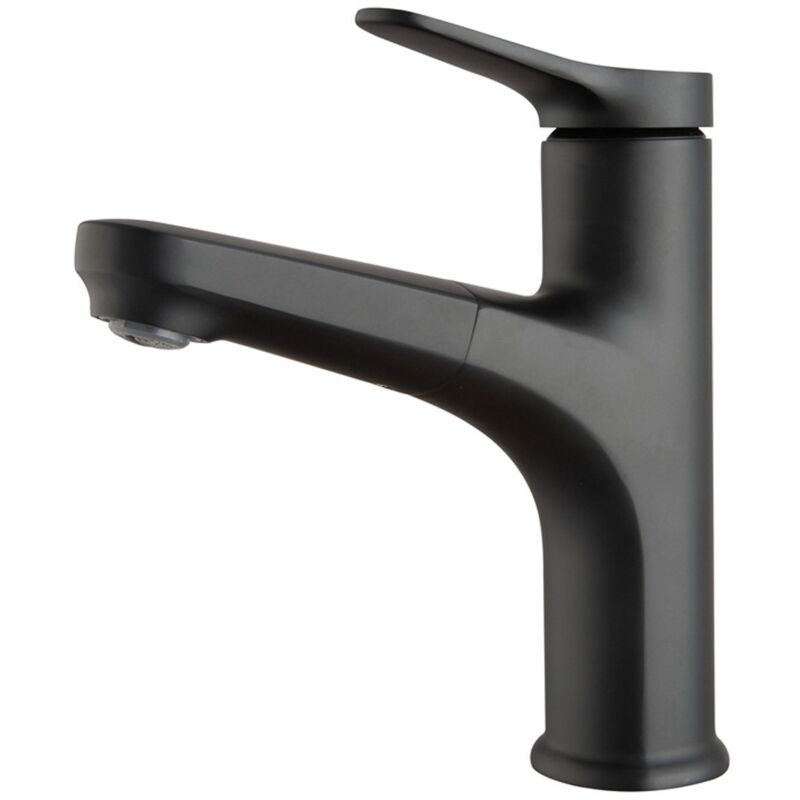 foto del prodotto badplaats miscelatore lavabo parma nero miscelatore con set di installazione
