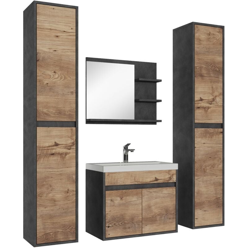 foto del prodotto badplaats mobile bagno india xl 60 x 35cm grigio scuro rovere castagno