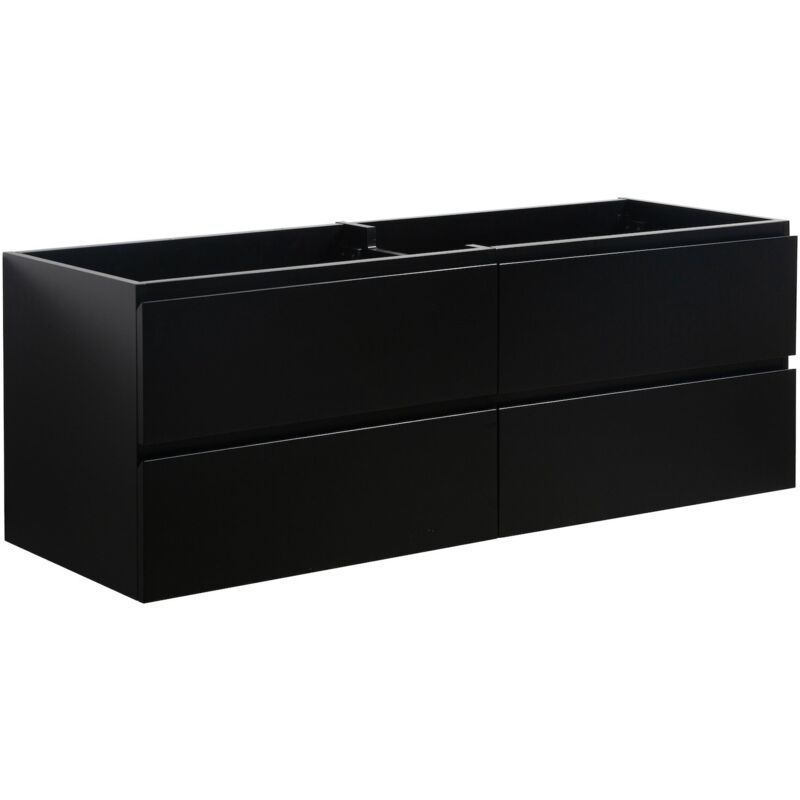 foto del prodotto badplaats mobile da bagno angela 140cm nero opaco armadio mobiletto lavabo