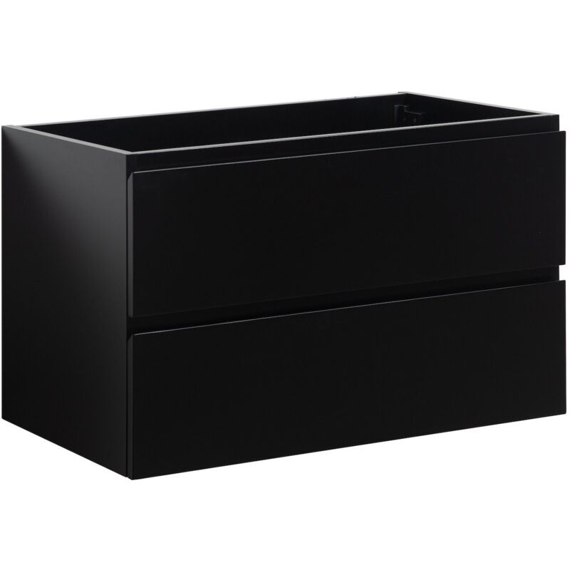 foto del prodotto badplaats mobile da bagno angela 80cm nero opaco armadio mobiletto lavabo