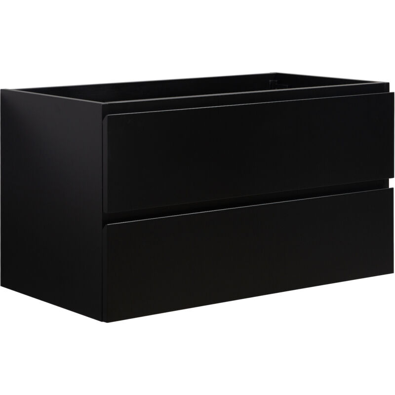 foto del prodotto badplaats mobile da bagno angela 90cm nero opaco armadio mobiletto lavabo
