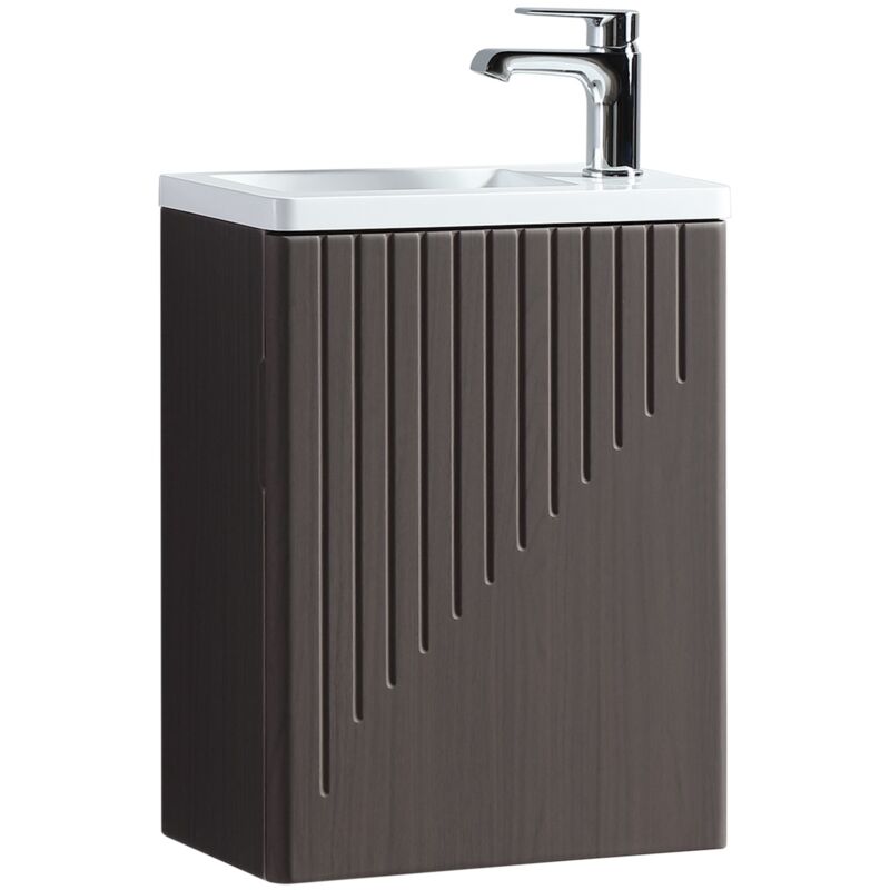 foto del prodotto badplaats mobile da bagno gabinetto faro 40cm rovere marrone armadio wc mobiletto lavabo