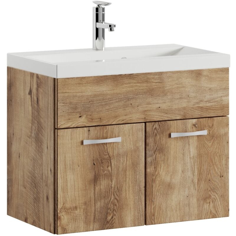 foto del prodotto badplaats mobile da bagno montreal 01 60cm rovere castagno armadio mobiletto lavabo