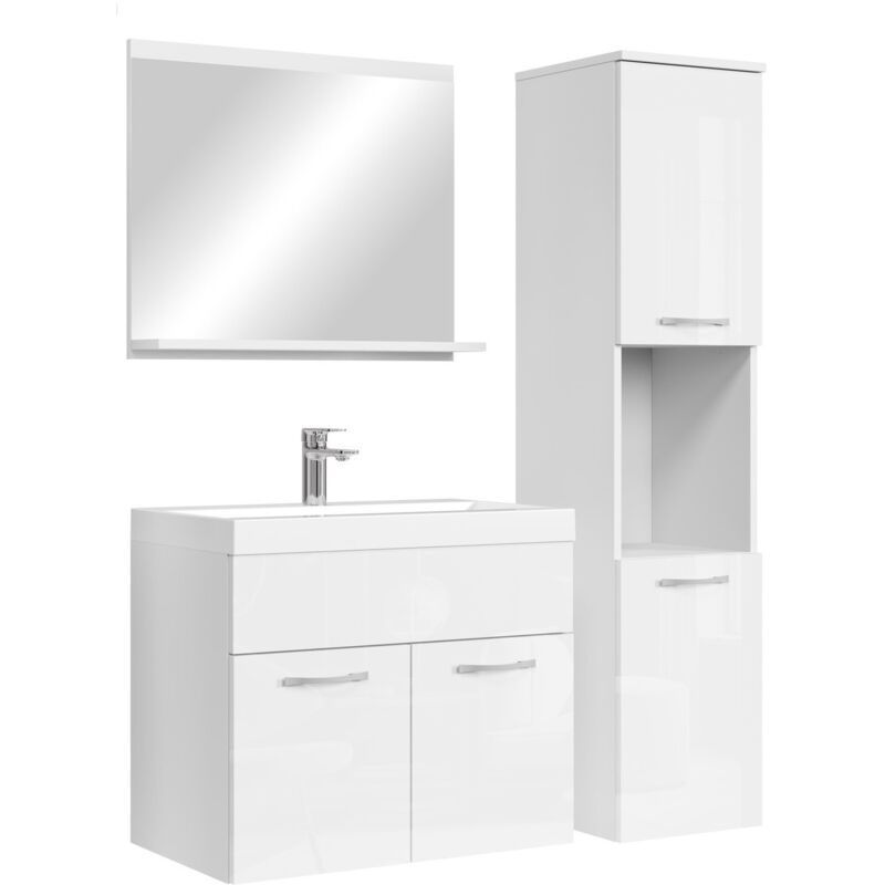 foto del prodotto badplaats mobile da bagno montreal 60cm bianco lucido armadio mobiletto lavabo