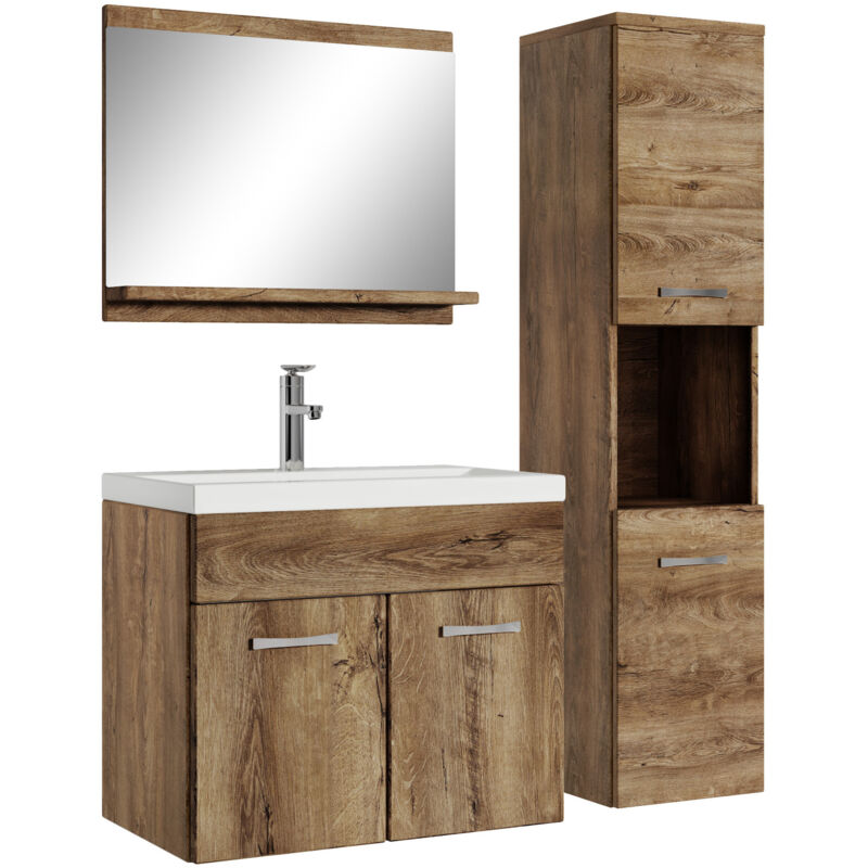 foto del prodotto badplaats mobile da bagno montreal 60cm rovere marrone armadio mobiletto lavabo