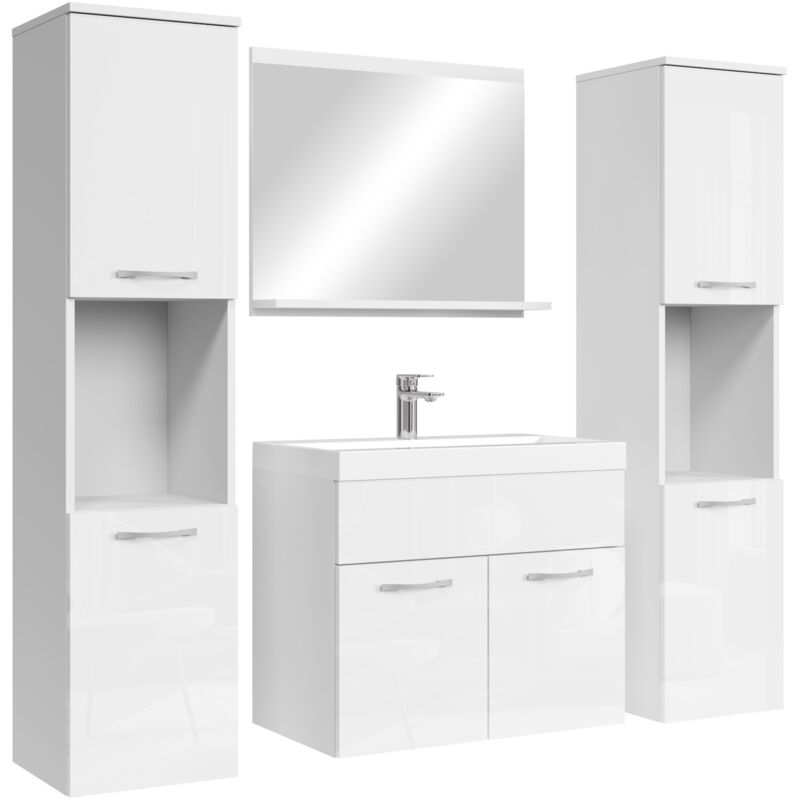 foto del prodotto badplaats - mobile da bagno montreal xl 60cm bianco lucido - armadio mobiletto lavabo
