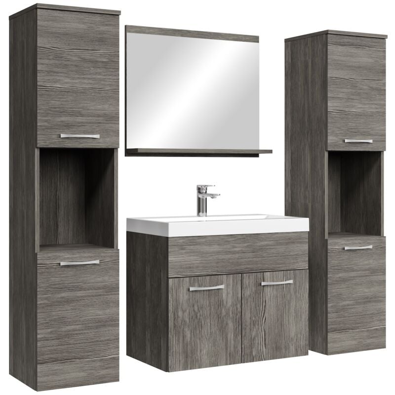 foto del prodotto badplaats mobile da bagno montreal xl 60cm rovere grigio armadio mobiletto lavabo