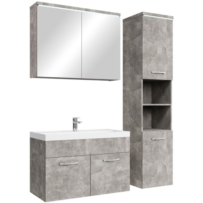 foto del prodotto badplaats mobile da bagno paso 80cm grigio cemento armadio mobiletto lavabo