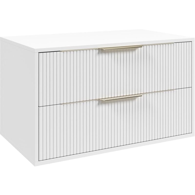foto del prodotto badplaats mobile lavabo rimini 80 cm bianco opaco base con cassetti