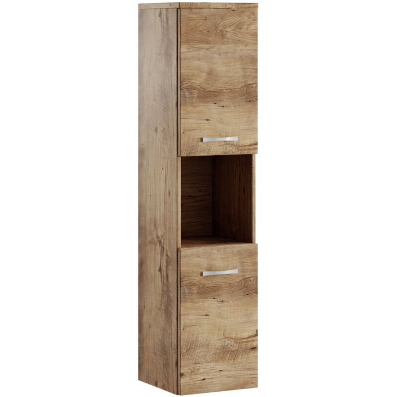 foto del prodotto badplaats mobiletto da bagno montreal 30 x 30 x 131 cm rovere castagno mobiletto